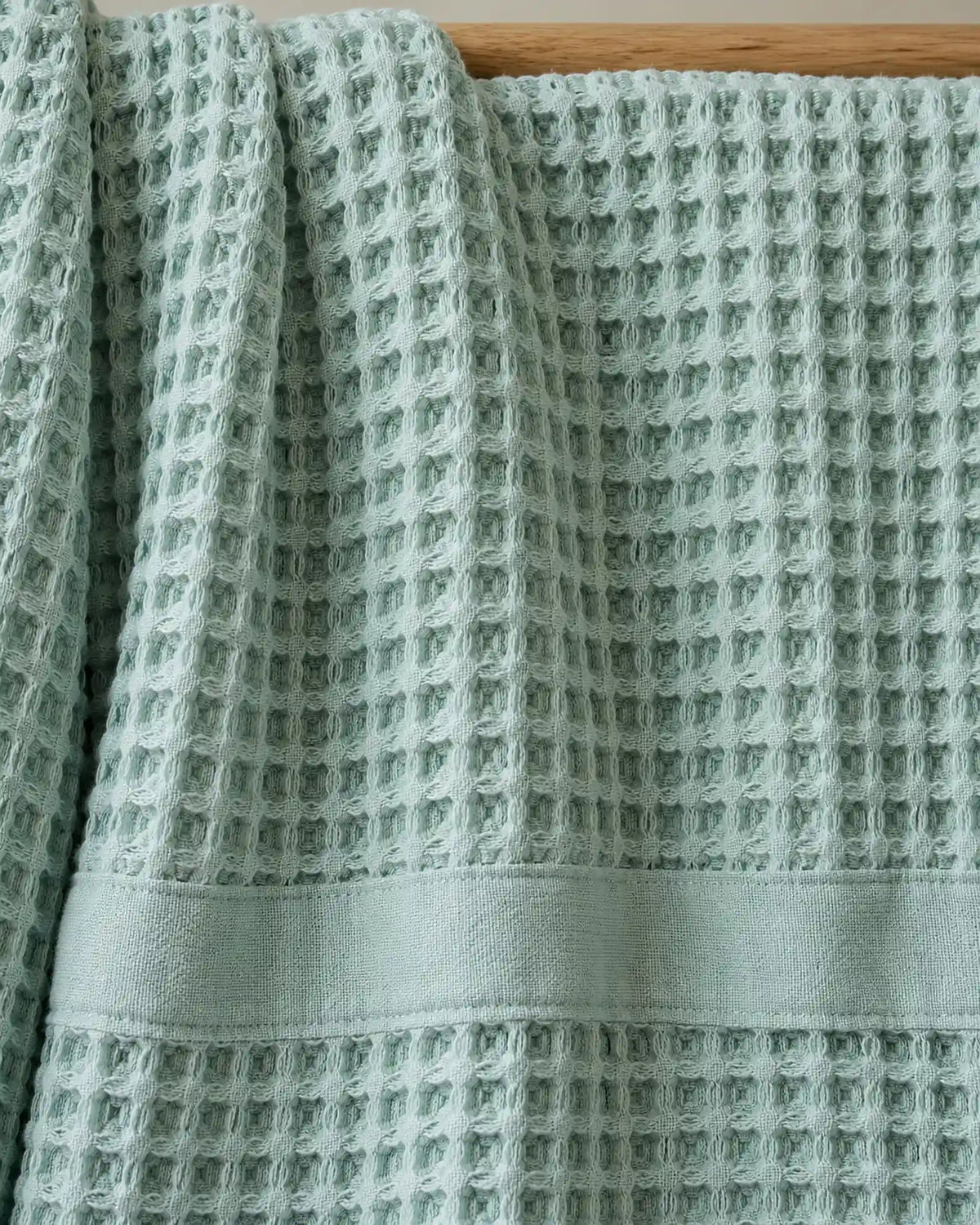 The Cherish Company — LumiBliss™ Cotton Waffle Weave Blanket in Light Green