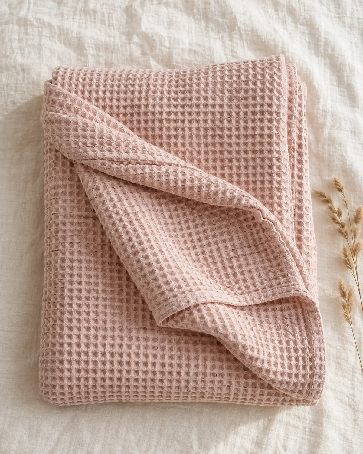 The Cherish Company — LumiBliss™ Cotton Waffle Weave Blanket in Pink