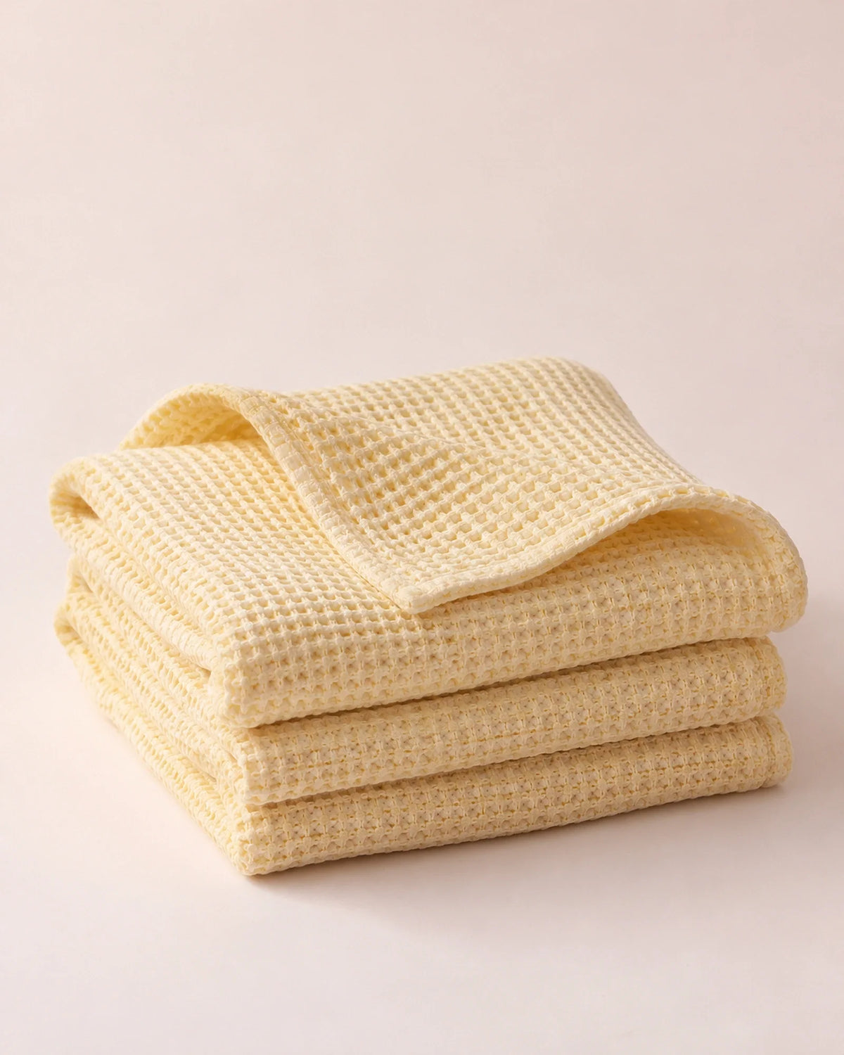 The Cherish Company — LumiBliss™ Cotton Waffle Weave Blanket in Yellow