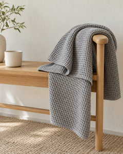 The Cherish Company — LumiBliss™ Cotton Waffle Weave Blanket in Grey
