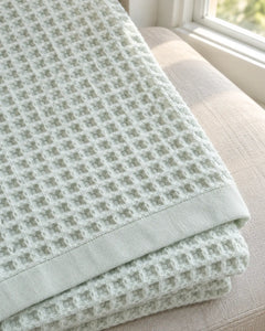 The Cherish Company — LumiBliss™ Cotton Waffle Weave Blanket in Light Green
